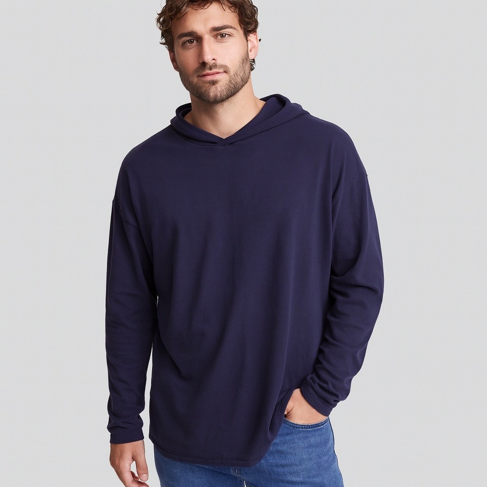 One Bone Mens Navy Blue Long Sleeve Hoodie 5 6XL